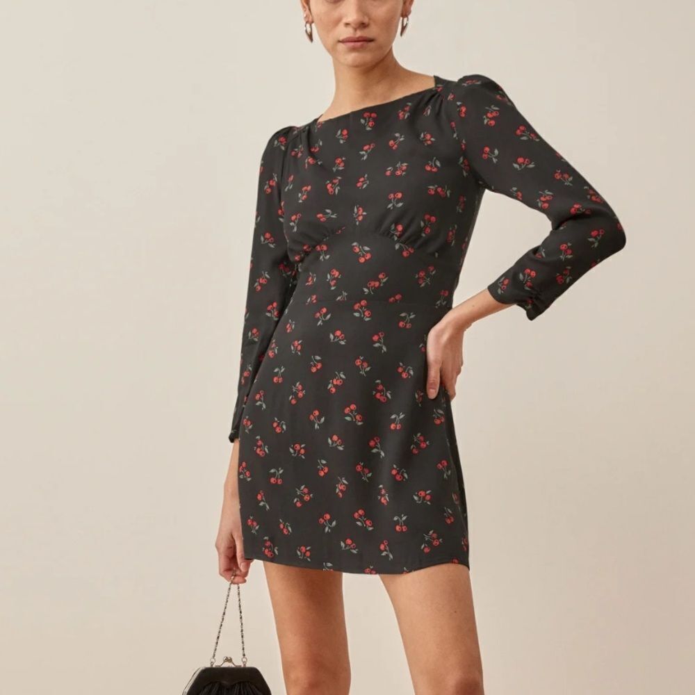 ReformationโTamra Dress - 3/4 Sleeve Mini Crepe